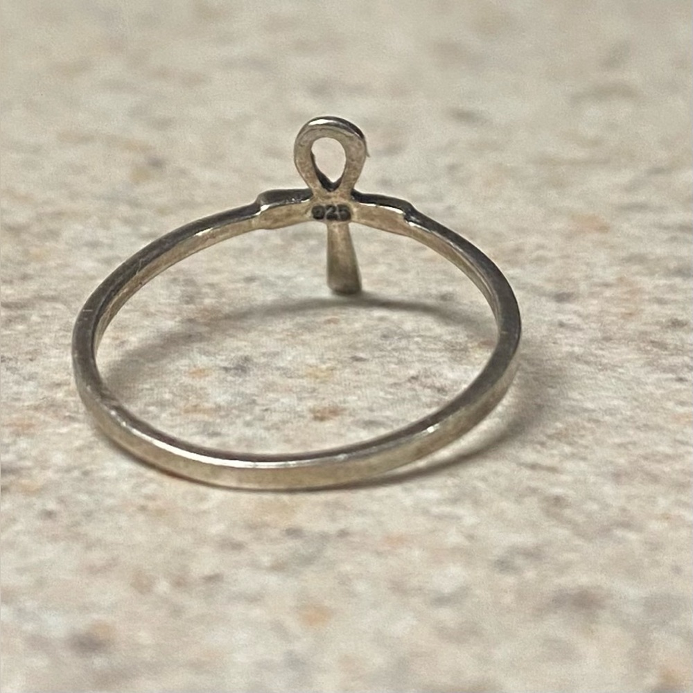 Sterling Silver Ankh Ring Size 7.5 | Egyptian Symbol Ring | Spiritual Jewelry - Picture 4 of 6